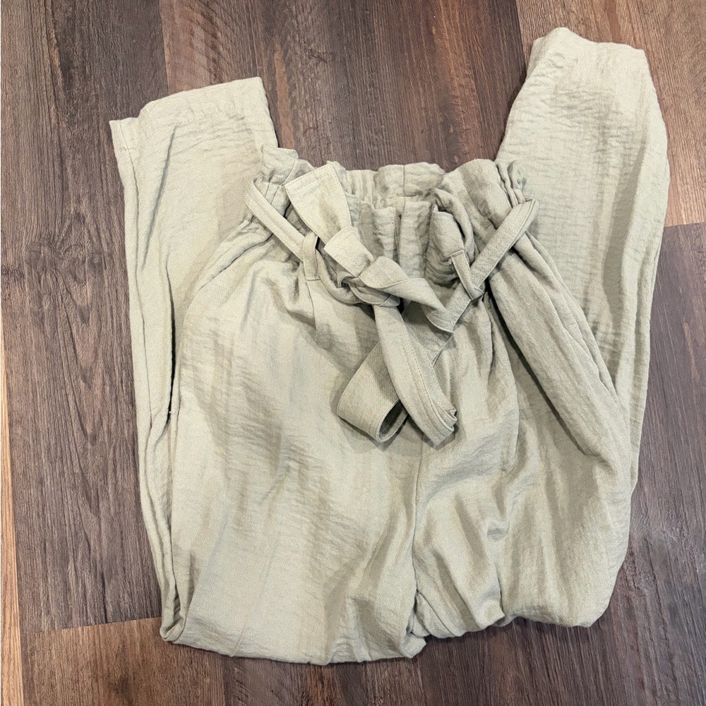 REVOLVE Beige Paperbag Pants